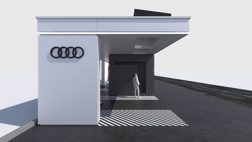 Rendering of the Audi charging hub site in Zurich