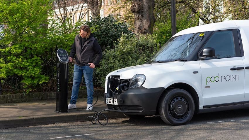 LEVC electric vans Pod Point