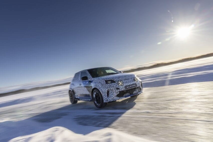 Alpine A290 pictured dancing on ice ahead of June reveal