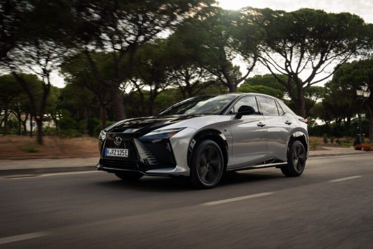 Lexus RZ 550e F Sport driving image